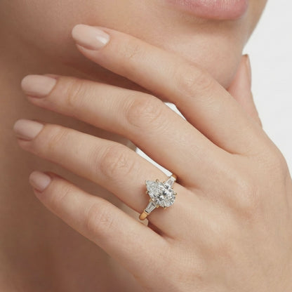 Pear Diamond Engagement Ring – Lab Grown G VVS Diamond in Platinum Solitaire