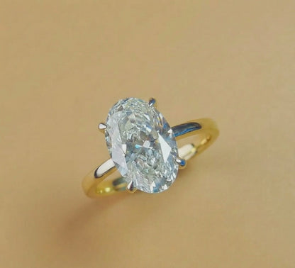 Bague de fiançailles en moissanite ovale hybride Eternal Radiance