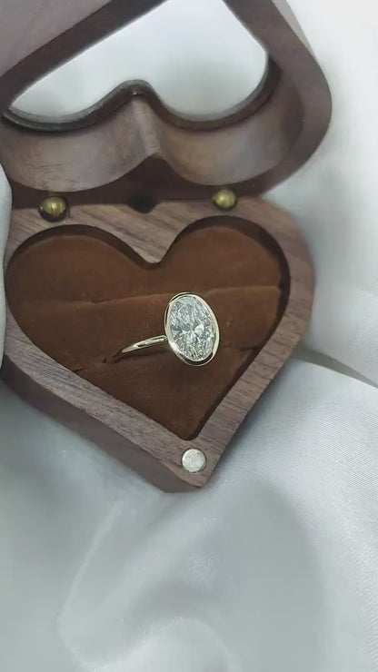 1.59Ct D VVS2 Oval Cut Lab Grown Diamond Bezel Set Solitaire Engagement Ring