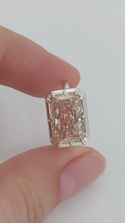 Rare Pink Cushion Cut Lab Grown Diamond Engagement Ring IGI Certified