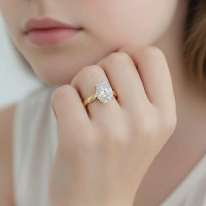 5 Carat Oval Diamond Engagement Ring with Chunky Band