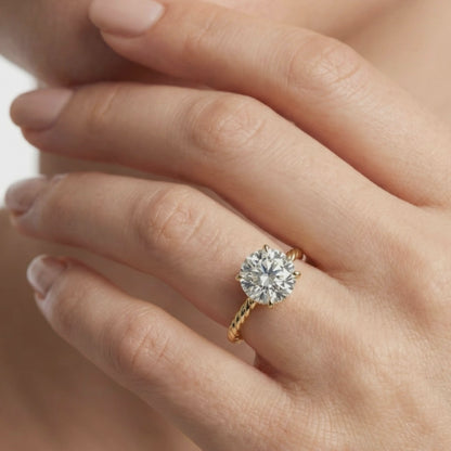 Round Vintage Charles and Colvard Engagement Ring