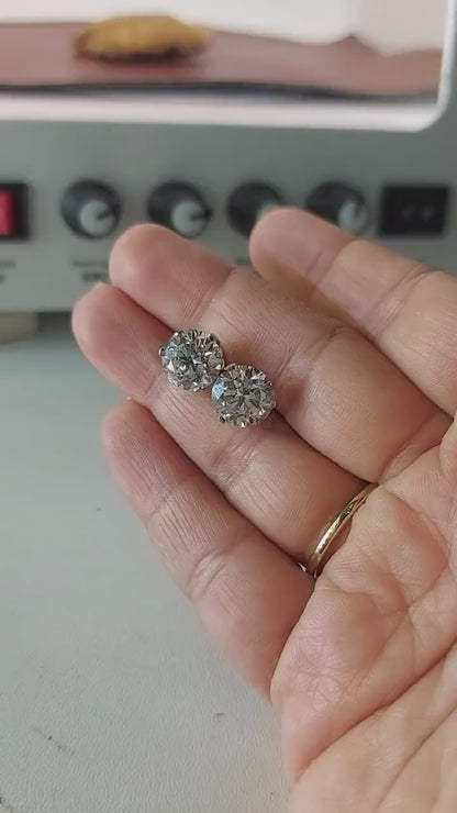 14K Round Cut Lab Grown Diamond Wedding Earrings | Studs 1–6ct