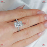Elongated Radiant Solitaire Diamond Engagement Ring Forever For Love