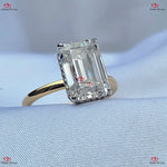 IGI Certified  Emerald Cut Diamond Engagement Ring - Yellow Gold Solitaire Lab Grown Forever For Love