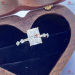 Radiant Diamond Engagement Ring with Floating Pave Forever For Love