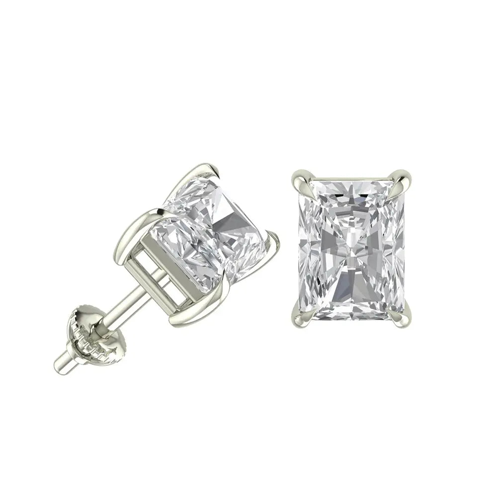 Radiant Cut Stud Earring Forever For Love