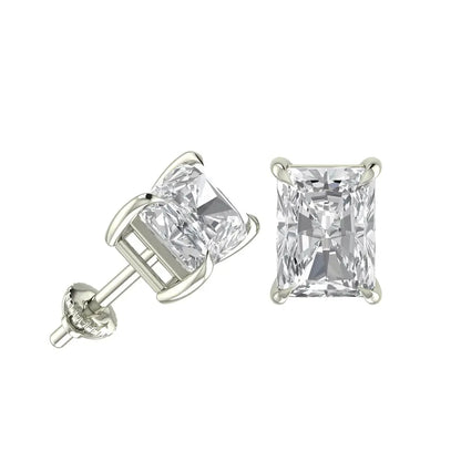 Radiant Cut Stud Earring Forever For Love
