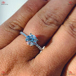 (6.5mm) E VS Certified Diamond Engagement Ring with Hidden Halo Diamonds Forever For Love