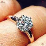 Round Solitaire Diamond Engagement Ring  | Certified Lab Created Brilliant Cut Platinum Diamond Engagement Lab Grown Anniversary Ring Forever For Love