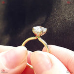 Unique Lab Diamond Oval Cut Engagement Ring |  IGI Certified | Solid Yellow Gold | Modern Solitaire Proposal Ring Forever For Love