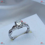 Round Diamond Engagement Ring - Lab Created IGI Certified with Twist Band  Yellow Gold Forever For Love