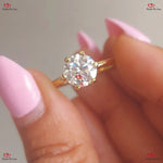 6 Prong Knife Edged Round Cut Solitaire Engagement Ring Forever For Love