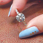 Round Diamond Ring In Marquise Pave Band Forever For Love