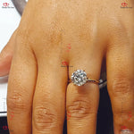 Round Diamond Engagement Ring, Brilliant Cut Solitaire for Her Forever For Love