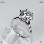 Handmade 3 Carat Round Moissanite Engagement Ring in White Gold Forever For Love