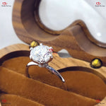 Round Cut Solitaire Moissanite Engagement Ring - 6-Prong Knife Edged Solitaire Ring Forever For Love