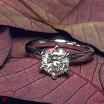 Solitaire Certified Diamond Engagement Ring – Tiffany Style Solid Platinum Forever For Love