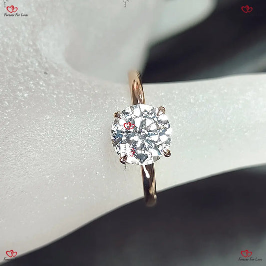 Solitaire Round Diamond Engagement Ring Forever For Love