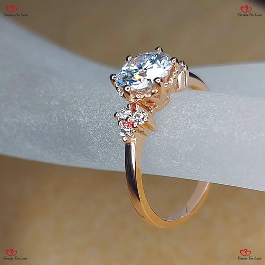Diamond Engagement 3 Stone Ring in Unique Cluster Design For Women Forever For Love
