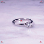 GIA certified Tiffany Style Diamond solitaire in Platinum Forever For Love