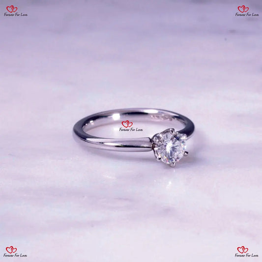 GIA certified Tiffany Style Diamond solitaire in Platinum Forever For Love