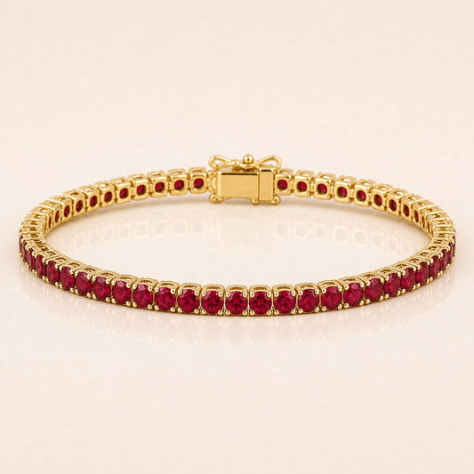 Ruby Tennis Birthstone Bracelet