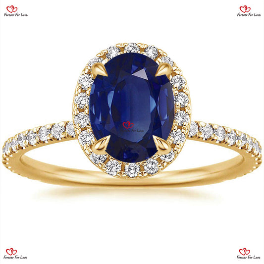 Regal Elegance: Princess Diana Natural Certified Blue Sapphire Engagement Ring