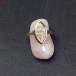 Marquise Cut Moissanite Engagement Ring | Vintage Yellow Gold | Unique Bezel Setting | Forever For Love