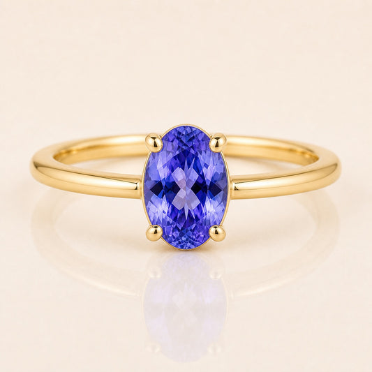 Tanzanite Oval Birthstone Ring