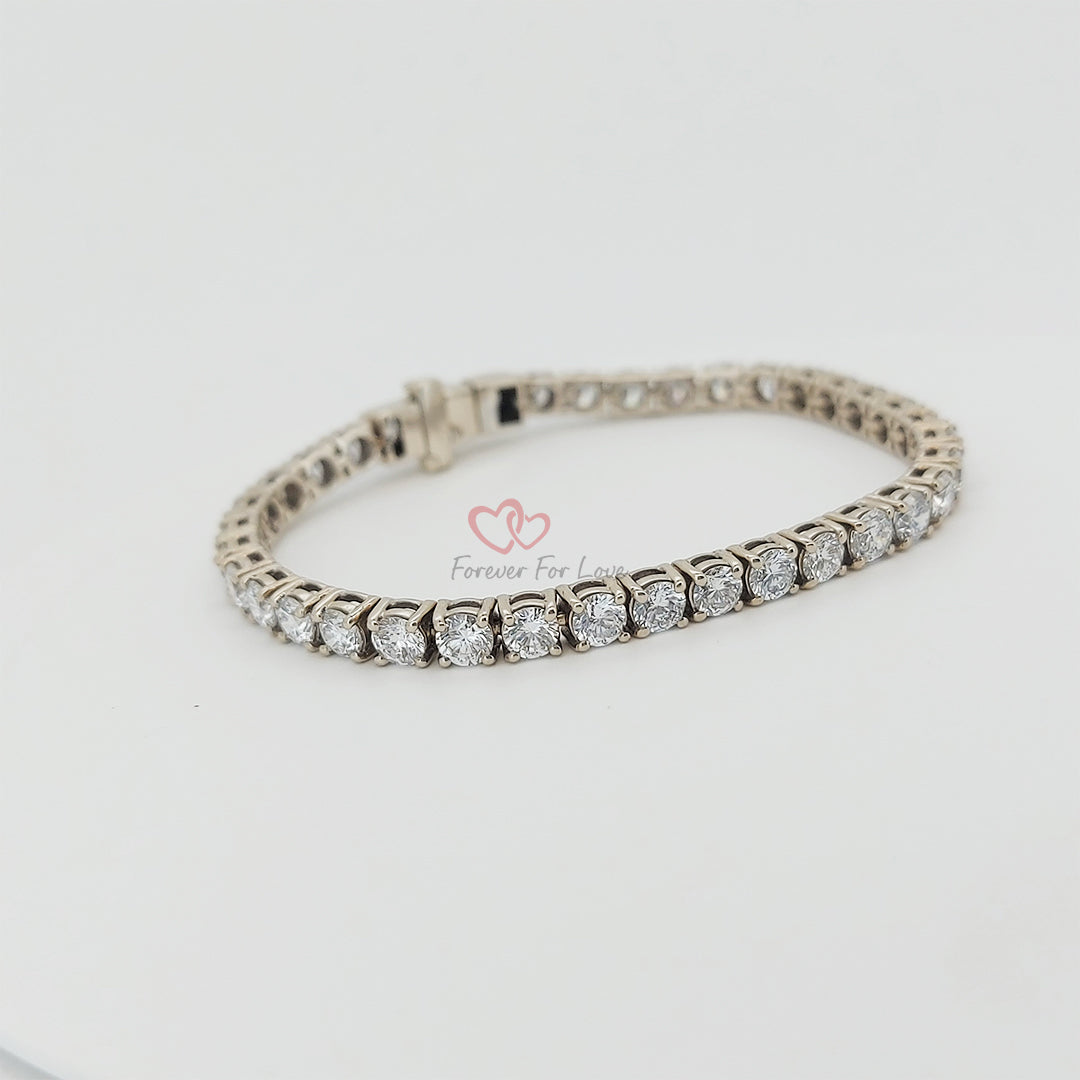 14K Solid Gold 5ct Lab Diamond Tennis Bracelet Gift for her