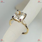 Cushion Cut Moissanite Engagement Ring in Solid Gold Forever For Love
