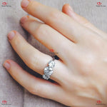 Certified Natural Round Shape Trilogy Diamond Engagement Ring Solid Gold Forever For Love