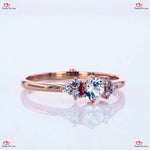 Round Diamond Three Stone Cluster Engagement Ring in Rose Gold Forever For Love