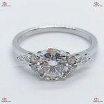 Exquisite  Diamond Engagement Ring Handmade in Platinum Forever For Love