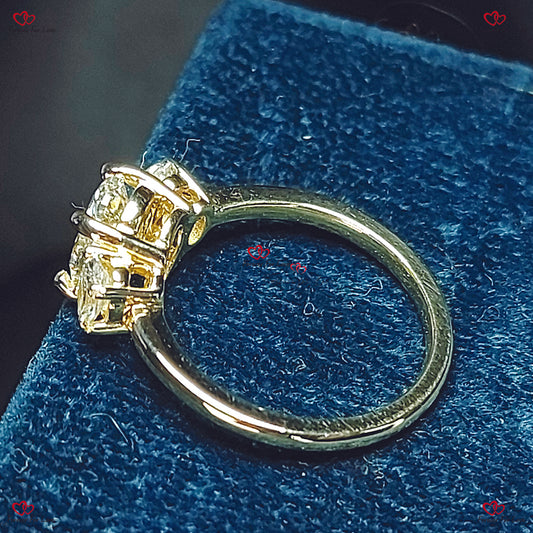 3 TW Trilogy Lab Created Engagement Ring - Oval Cut Diamond in Solid Gold Three Stone Anniversary Ring