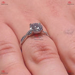 Round Diamond Engagement Ring Lab Created IGI Certified Twist Band  Yellow Gold Forever For Love