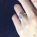 Crushed Ice Cushion Cut Moissanite Engagement Ring with Halo Forever For Love
