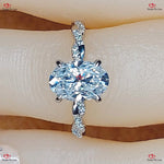 Forever One Moissanite Certified 9x6mm Elongated Oval Cut Colorless Rose Gold Diamond Twisted Engagement Ring Forever For Love