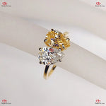 Two Stone Hybrid Crushed Ice Diamond Pear Shaped Engagement Ring For Women Forever For Love