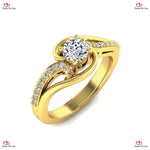 Brilliant Cut IGI Certified LAB Diamond Engagement Ring Vintage Style Diamond Halo Ring Solitaire Art Deco Diamond Engagement Ring Forever For Love