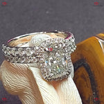 1.9 Carat Cushion Cut Lab Grown Diamond Engagement Ring | Hidden Halo Wedding Set | IGI Certified | Solid Gold Bridal Ring Forever For Love