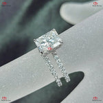 Brilliant Radiance  Radiant Cut Moissanite Wedding Set Forever For Love