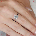 Round Cut Solitaire Moissanite Engagement Ring - Knife Edged 6-Prong Promise Ring Forever For Love