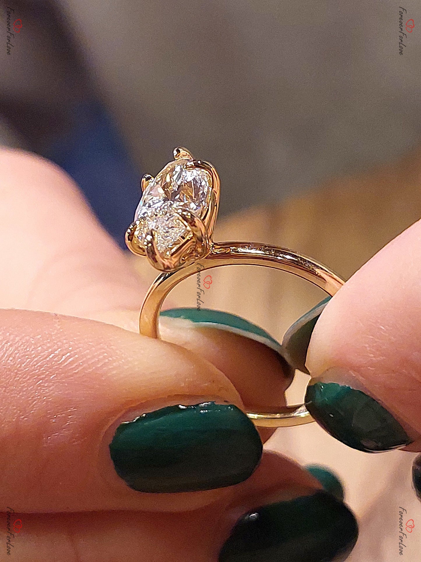 1.5 Ct Marquise Diamond Vintage Ring, Lab Grown Diamond Ring, IGI CERTIFIED, Yellow gold Custom made ring, Unique Engagement Ring.