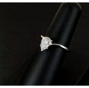 Pear Shape contour 1.01ct /9*6mm GIA Certified Diamond, Solitaire Engagement Ring in platinum, 1.8mm Band, contour Set Soliatire
