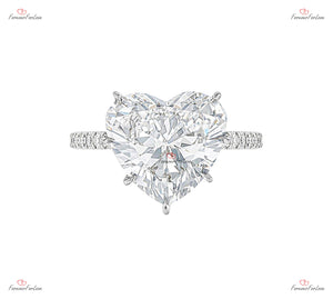 Heart Shaped Diamond Ring 3CT Heart Shaped Engagement Ring 14k white Gold Ring For Women/ Anniversary Gift Ring/ Valentine Gift Ring