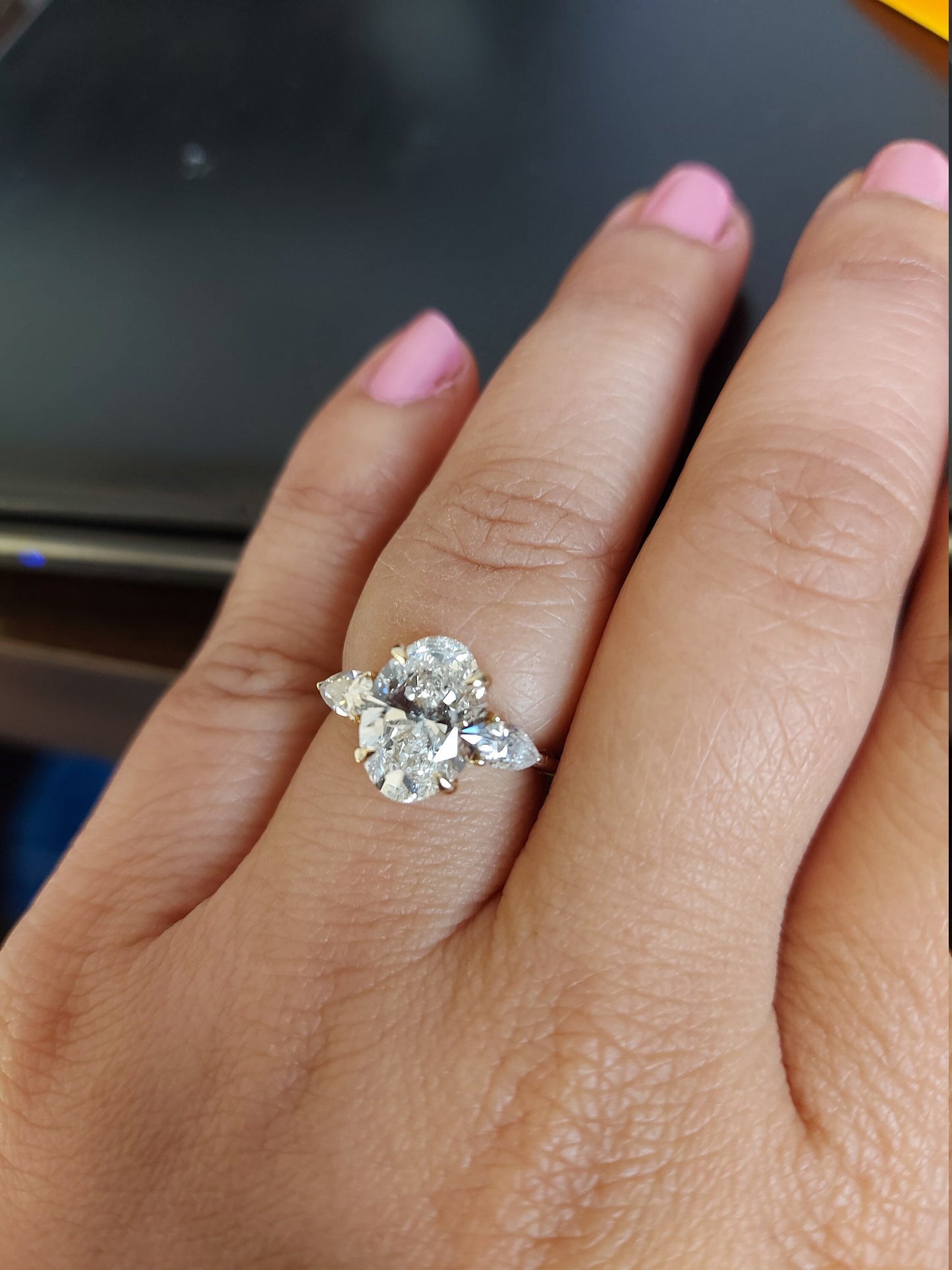 2.6Ct Oval Diamond Vintage Ring, Lab Grown Diamond Ring, IGI CERTIFIED, 14k white gold, G VS1, Custom made ring, Unique Engagement Ring.