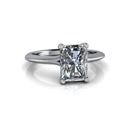 2.7 Ct Forever One Diamond Engagement Ring/ Radiant Cut Moissanite Ring/ Forever One Bridal Ring 14K Solid White gold Forever For Love