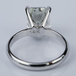 2.7 Ct Forever One Diamond Engagement Ring/ Radiant Cut Moissanite Ring/ Forever One Bridal Ring 14K Solid White gold